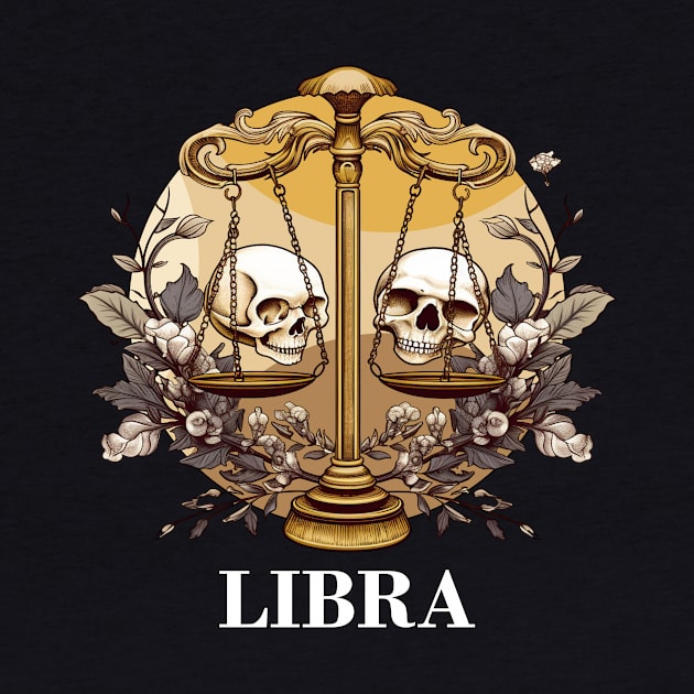 Libra Birthday September Zodiac Astrology Skulls by Rishirt